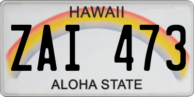 HI license plate ZAI473