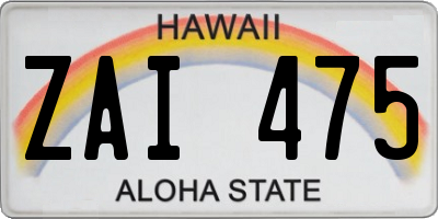 HI license plate ZAI475