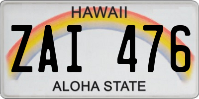 HI license plate ZAI476
