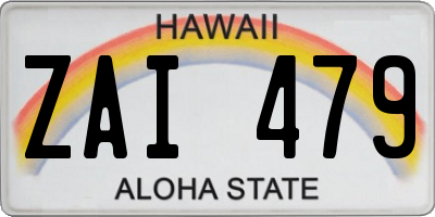 HI license plate ZAI479