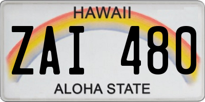 HI license plate ZAI480