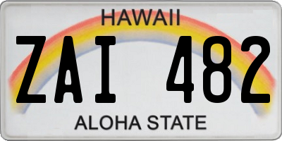 HI license plate ZAI482