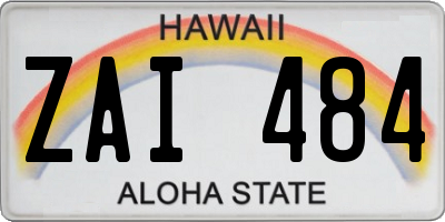 HI license plate ZAI484