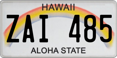 HI license plate ZAI485