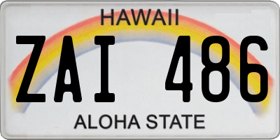 HI license plate ZAI486