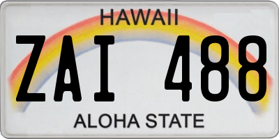HI license plate ZAI488