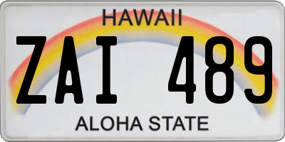 HI license plate ZAI489