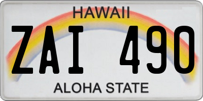 HI license plate ZAI490