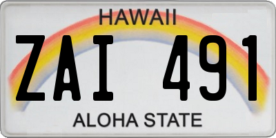 HI license plate ZAI491