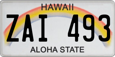 HI license plate ZAI493