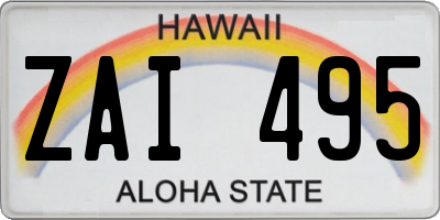 HI license plate ZAI495