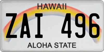 HI license plate ZAI496