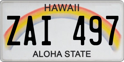 HI license plate ZAI497