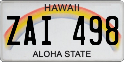 HI license plate ZAI498