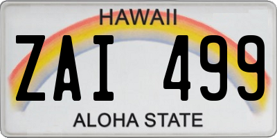 HI license plate ZAI499