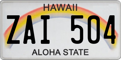 HI license plate ZAI504