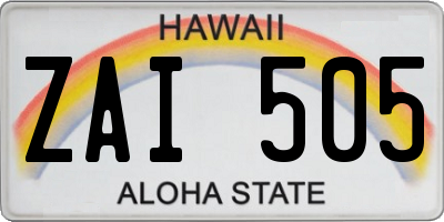 HI license plate ZAI505
