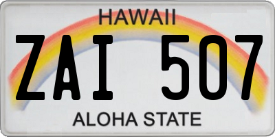 HI license plate ZAI507