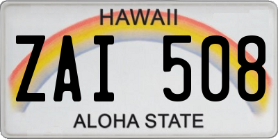 HI license plate ZAI508