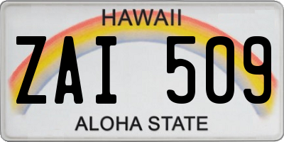 HI license plate ZAI509