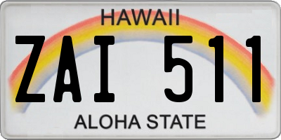 HI license plate ZAI511