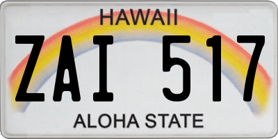 HI license plate ZAI517