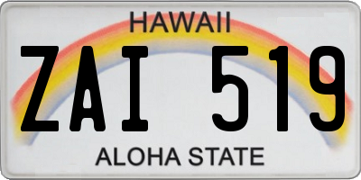 HI license plate ZAI519