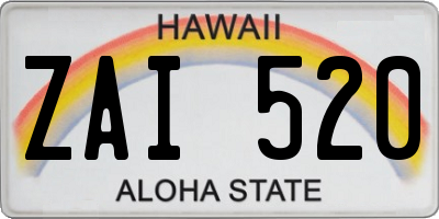 HI license plate ZAI520