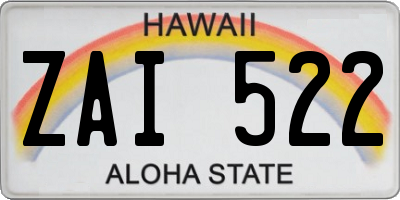 HI license plate ZAI522