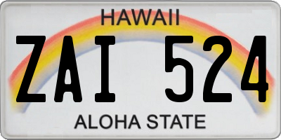 HI license plate ZAI524