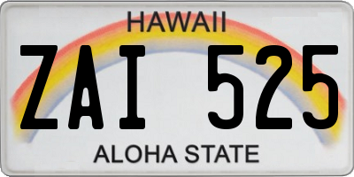 HI license plate ZAI525