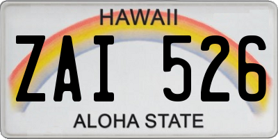 HI license plate ZAI526