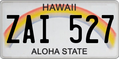 HI license plate ZAI527
