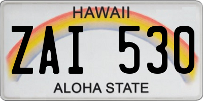 HI license plate ZAI530