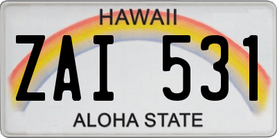 HI license plate ZAI531