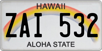 HI license plate ZAI532