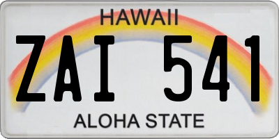 HI license plate ZAI541