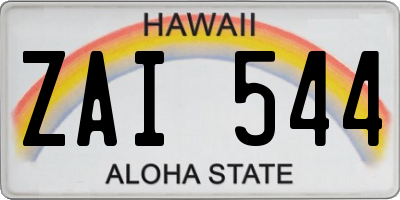 HI license plate ZAI544