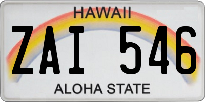 HI license plate ZAI546