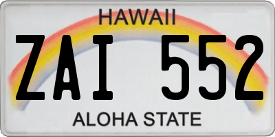HI license plate ZAI552