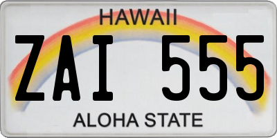 HI license plate ZAI555