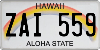 HI license plate ZAI559