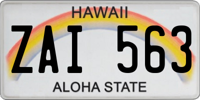 HI license plate ZAI563