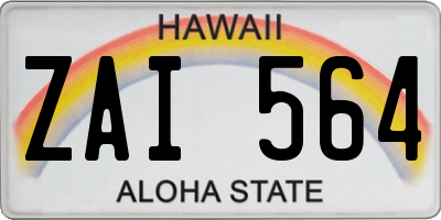 HI license plate ZAI564