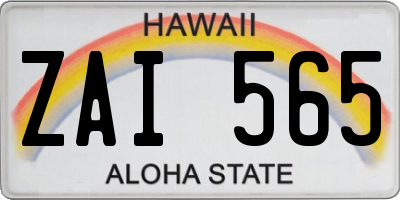 HI license plate ZAI565