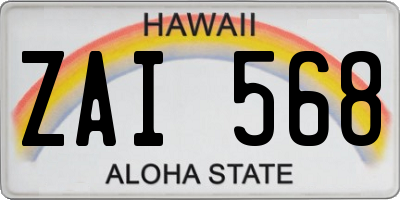 HI license plate ZAI568