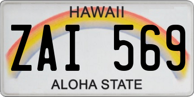 HI license plate ZAI569
