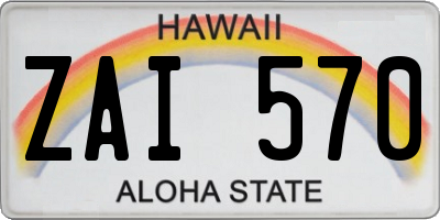 HI license plate ZAI570