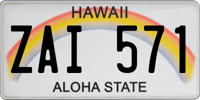 HI license plate ZAI571