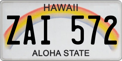 HI license plate ZAI572
